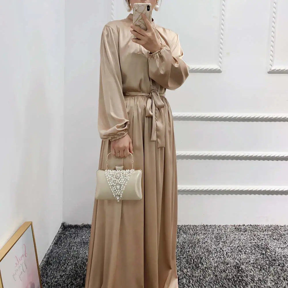 Modest satin dress best sale