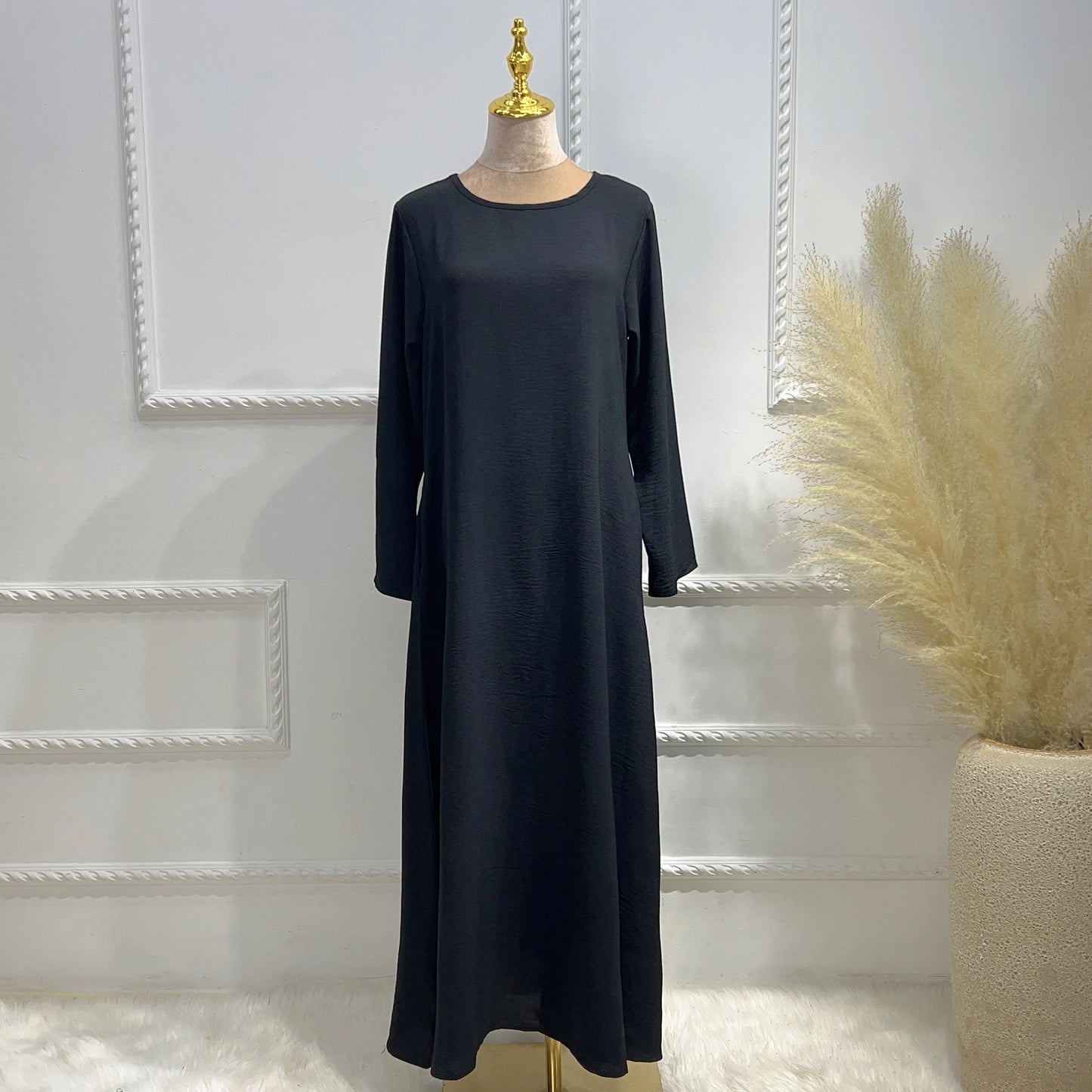 Long modest abaya dress -black