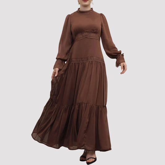 Chiffon Kaftan Modest Dress | Maxi Abaya Dress
