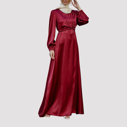 Satin Luxury Wrap Modest Dress | Maxi Abaya Canada