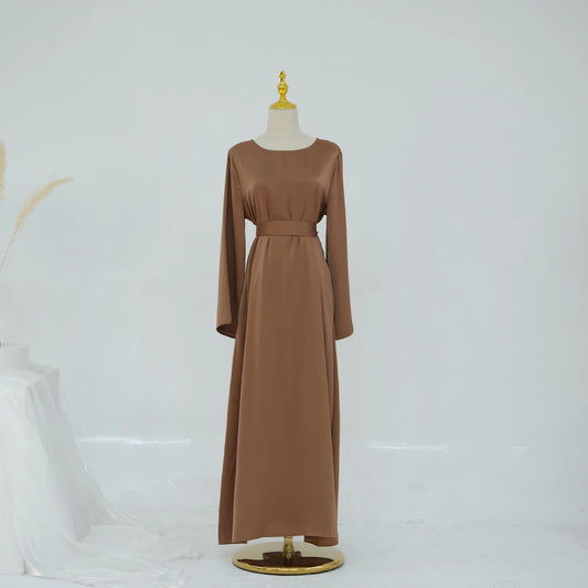 Traditional Satin Modest Maxi Dress Maxi Abaya Dress