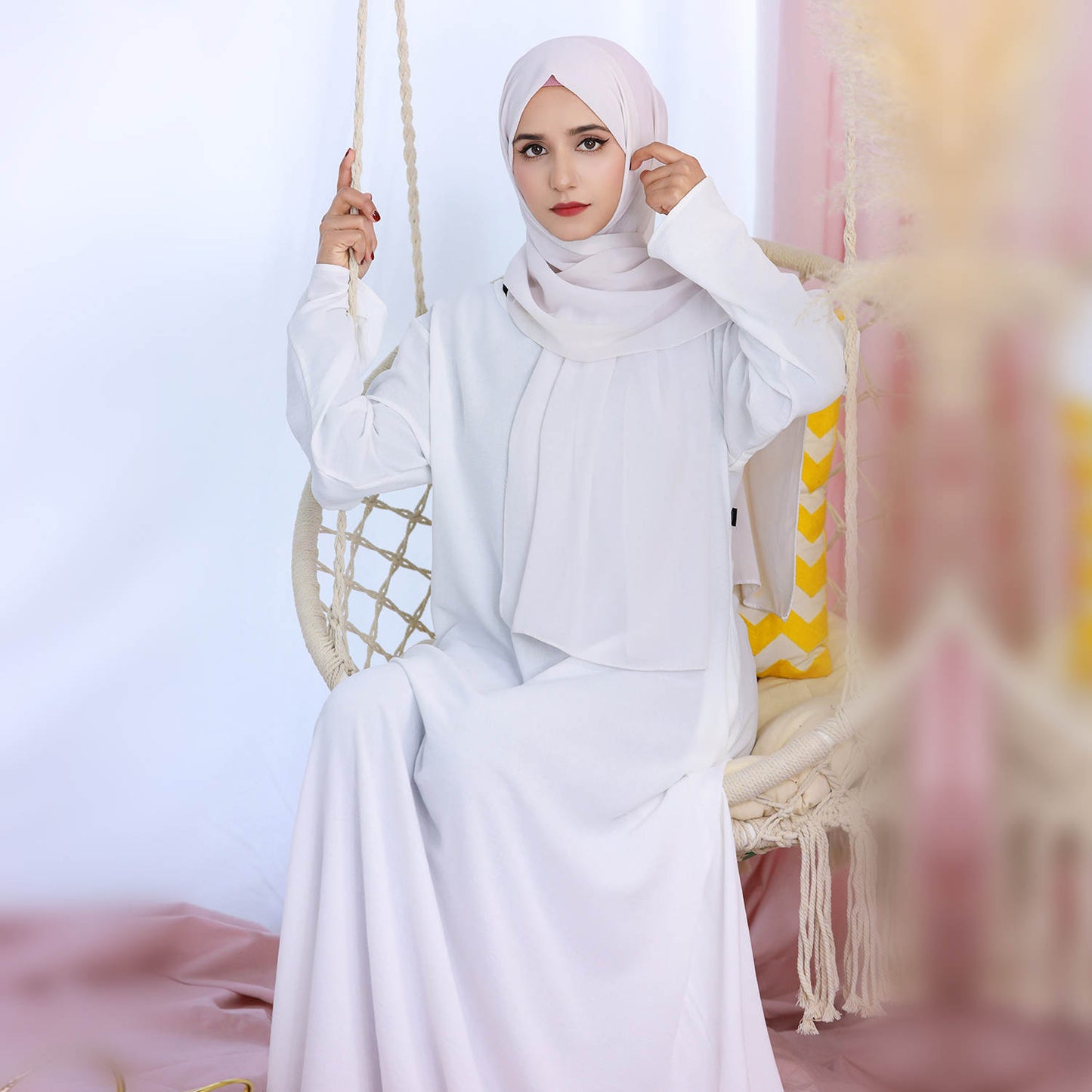 Simple Abaya - Long Modest Abaya Dress | White