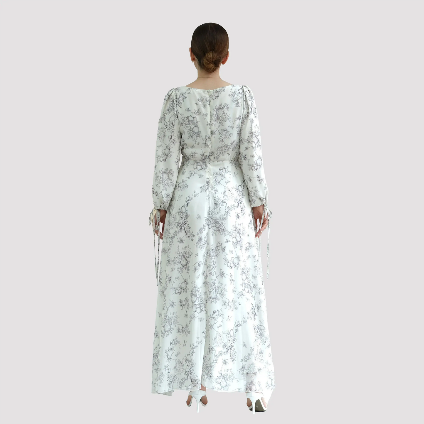 Chiffon Floral Maxi Dress Canada-Modest Dress Canada-Maxi Abaya Canada