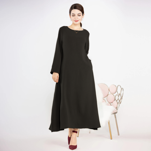 Long modest abaya dress -black