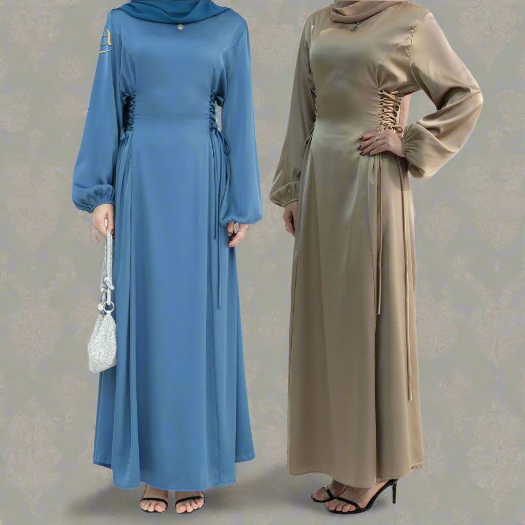Luxurious Satin Abaya Brown Dress Canada Toronto