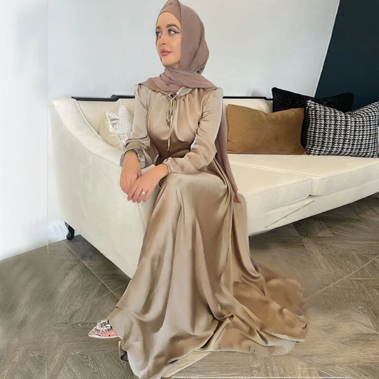 Satin Luxury Maxi Modest Dress | Maxi Abaya Dress Canada