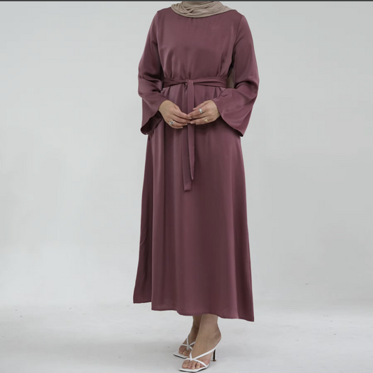Traditional Satin Modest Maxi Dress Maxi Abaya Dress